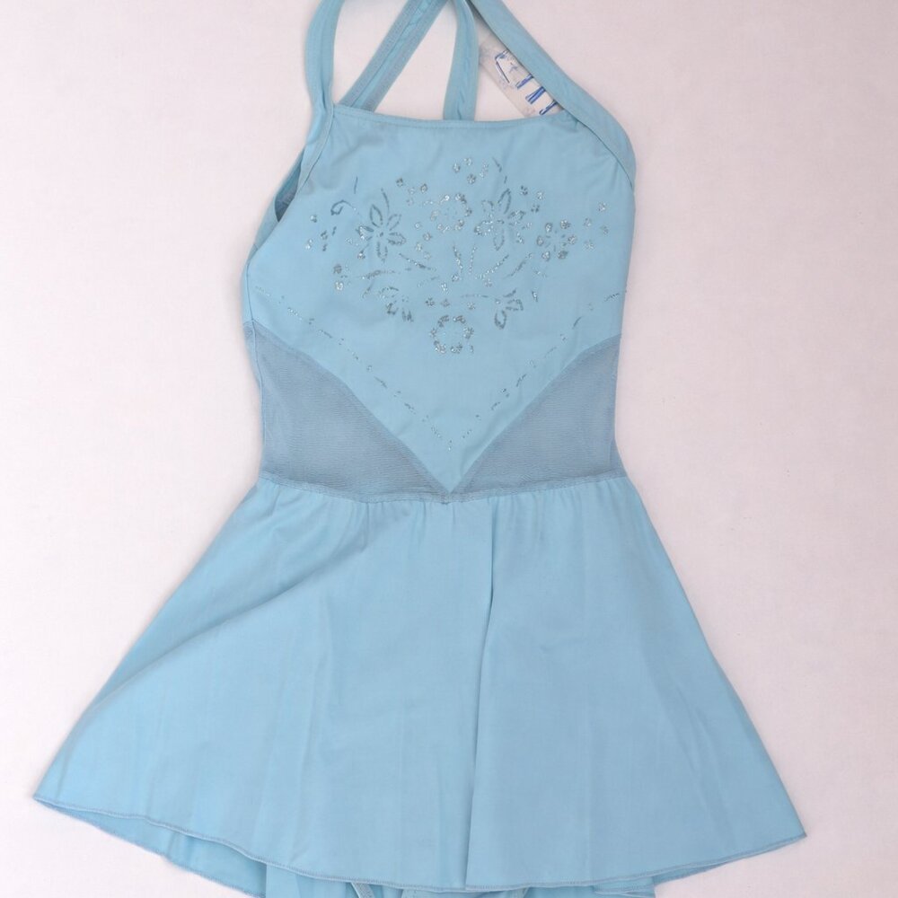 Capezio ice blue baby blue figure skating dress competition adult s medium NWT